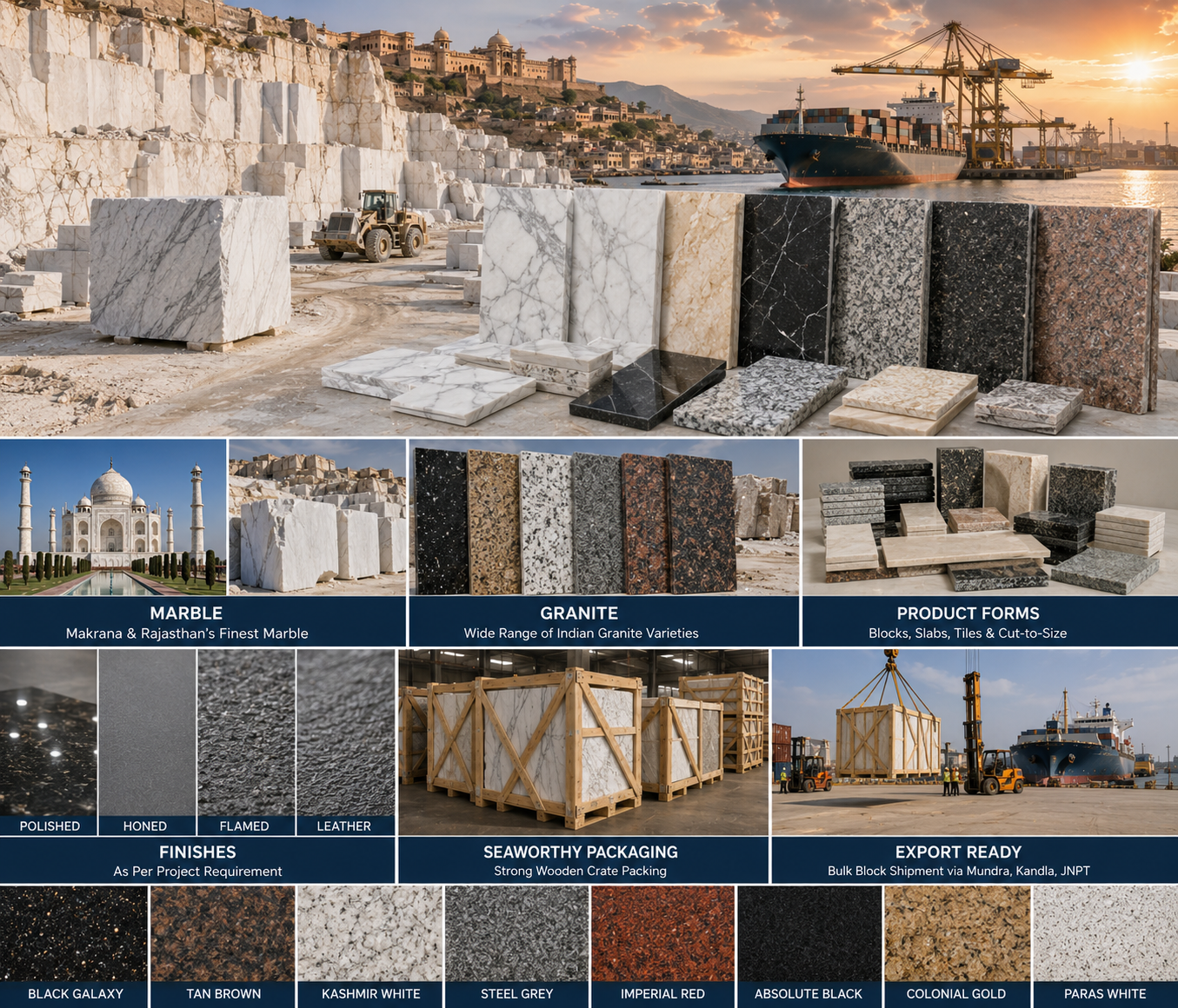Natural stone quarry marble granite Rajasthan